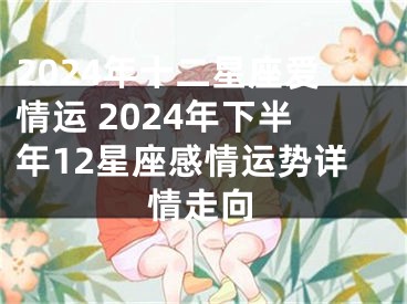 2024年十二星座爱情运 2024年下半年12星座感情运势详情走向