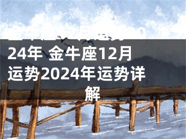 金牛座12月运势2024年 金牛座12月运势2024年运势详解