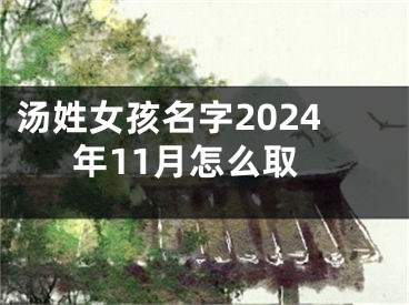 汤姓女孩名字2024年11月怎么取