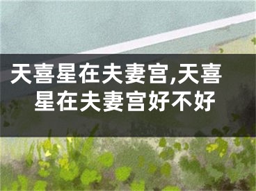 天喜星在夫妻宫,天喜星在夫妻宫好不好