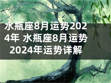 水瓶座8月运势2024年 水瓶座8月运势2024年运势详解