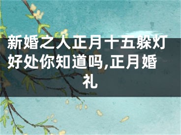 新婚之人正月十五躲灯好处你知道吗,正月婚礼