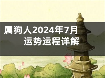 属狗人2024年7月运势运程详解