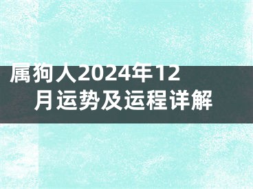 属狗人2024年12月运势及运程详解