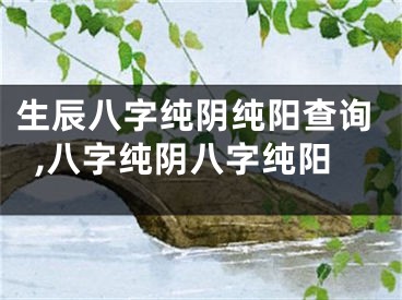 生辰八字纯阴纯阳查询,八字纯阴八字纯阳