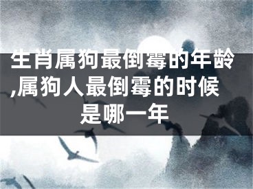 生肖属狗最倒霉的年龄,属狗人最倒霉的时候是哪一年