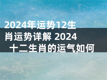 2024年运势12生肖运势详解 2024十二生肖的运气如何