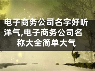 电子商务公司名字好听洋气,电子商务公司名称大全简单大气