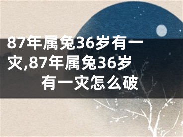 87年属兔36岁有一灾,87年属兔36岁有一灾怎么破