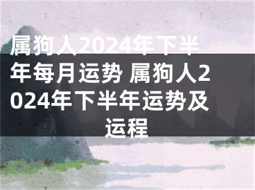 属狗人2024年下半年每月运势 属狗人2024年下半年运势及运程