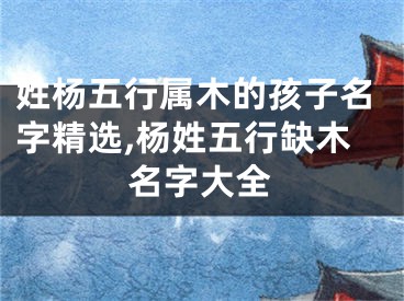 姓杨五行属木的孩子名字精选,杨姓五行缺木名字大全
