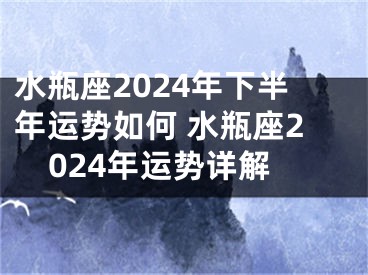 水瓶座2024年下半年运势如何 水瓶座2024年运势详解