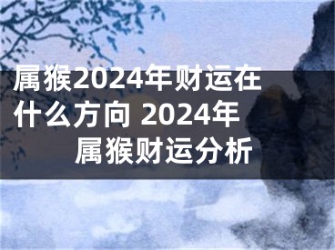 属猴2024年财运在什么方向 2024年属猴财运分析