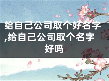 给自己公司取个好名字,给自己公司取个名字好吗