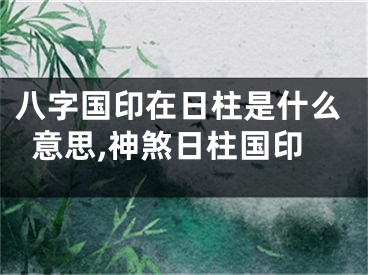 八字国印在日柱是什么意思,神煞日柱国印