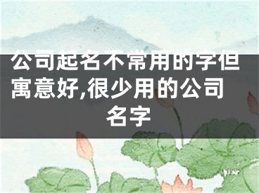 公司起名不常用的字但寓意好,很少用的公司名字