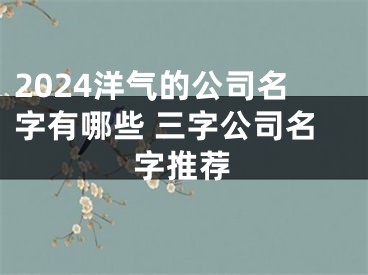 2024洋气的公司名字有哪些 三字公司名字推荐