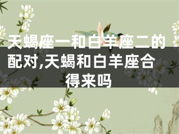 天蝎座一和白羊座二的配对,天蝎和白羊座合得来吗
