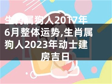 生肖属狗人2017年6月整体运势,生肖属狗人2023年动士建房吉日