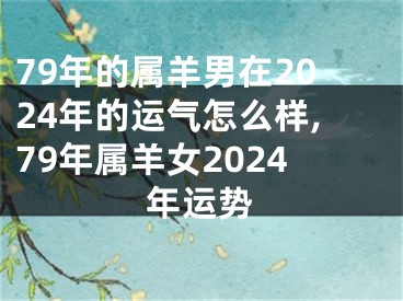 79年的属羊男在2024年的运气怎么样,79年属羊女2024年运势