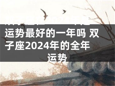 双子座在2024年是运势最好的一年吗 双子座2024年的全年运势