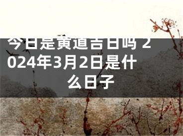 今日是黄道吉日吗 2024年3月2日是什么日子