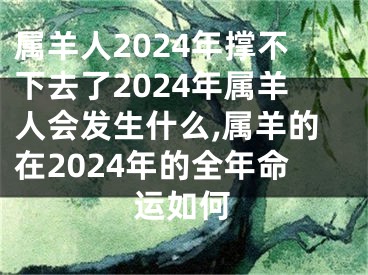 属羊人2024年撑不下去了2024年属羊人会发生什么,属羊的在2024年的全年命运如何