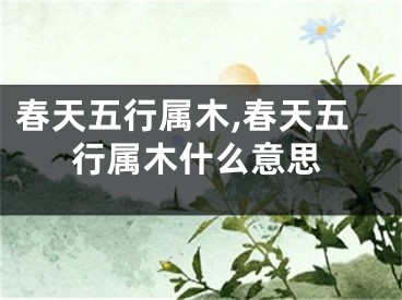 春天五行属木,春天五行属木什么意思