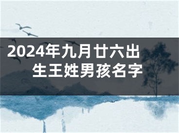2024年九月廿六出生王姓男孩名字