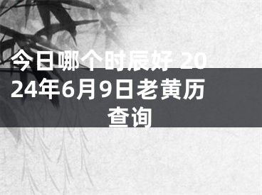 今日哪个时辰好 2024年6月9日老黄历查询