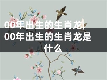 00年出生的生肖龙,00年出生的生肖龙是什么