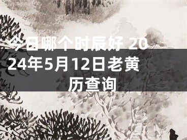 今日哪个时辰好 2024年5月12日老黄历查询