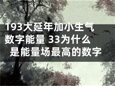 193大延年加小生气数字能量 33为什么是能量场最高的数字