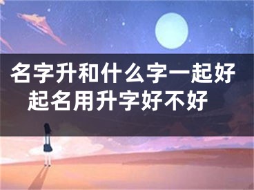 名字升和什么字一起好 起名用升字好不好