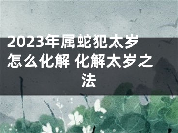 2023年属蛇犯太岁怎么化解 化解太岁之法