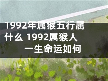 1992年属猴五行属什么 1992属猴人一生命运如何