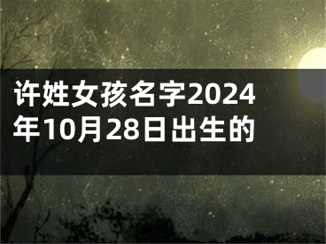 许姓女孩名字2024年10月28日出生的