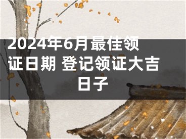 2024年6月最佳领证日期 登记领证大吉日子