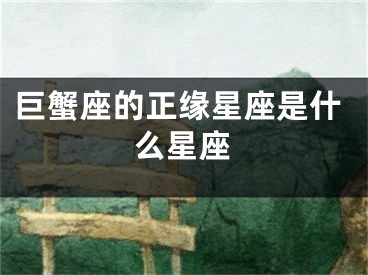 巨蟹座的正缘星座是什么星座