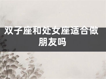双子座和处女座适合做朋友吗
