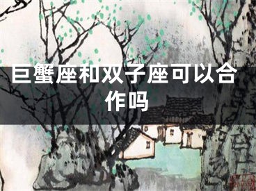 巨蟹座和双子座可以合作吗