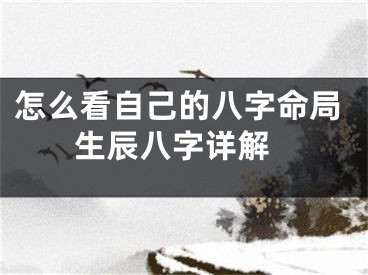 怎么看自己的八字命局 生辰八字详解