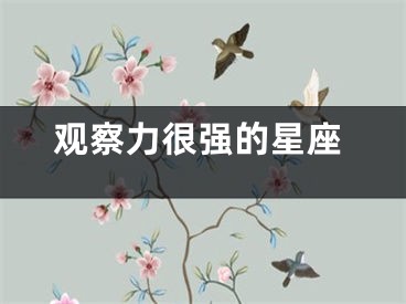 观察力很强的星座