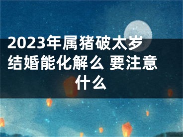 2023年属猪破太岁结婚能化解么 要注意什么
