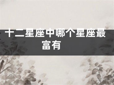十二星座中哪个星座最富有 