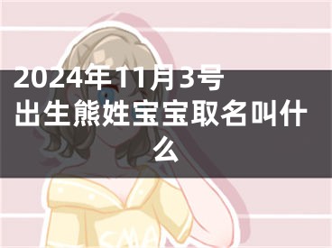 2024年11月3号出生熊姓宝宝取名叫什么