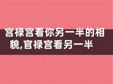 宫禄宫看你另一半的相貌,官禄宫看另一半