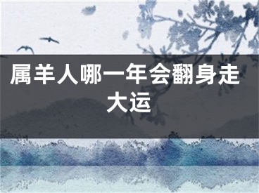 属羊人哪一年会翻身走大运