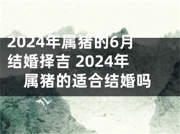 2024年属猪的6月结婚择吉 2024年属猪的适合结婚吗