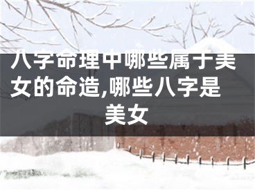 八字命理中哪些属于美女的命造,哪些八字是美女